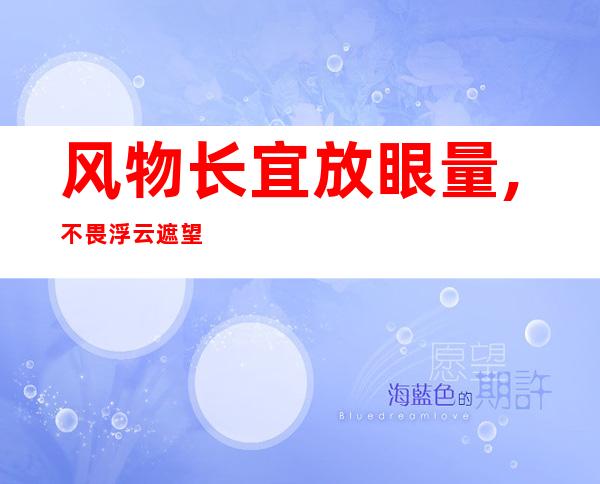 风物长宜放眼量,不畏浮云遮望眼（风物长宜放眼量,牢骚太盛防肠断）