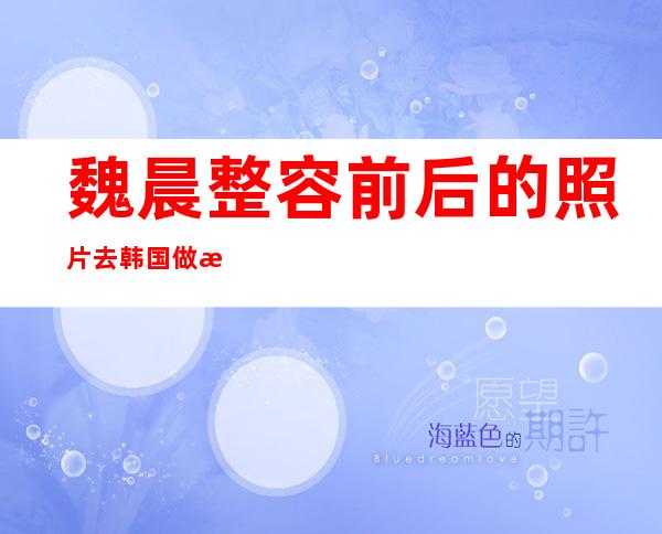 魏晨整容前后的照片 去韩国做整形手术真假