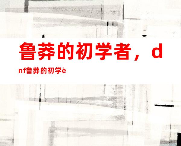 鲁莽的初学者，dnf鲁莽的初学者分解有什么的