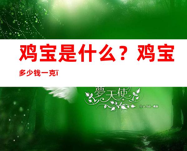 鸡宝是什么？鸡宝多少钱一克？它的药用价值有哪些？