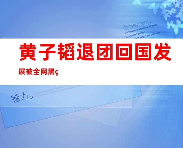 黄子韬退团回国发展被全网黑的他经历了什么？