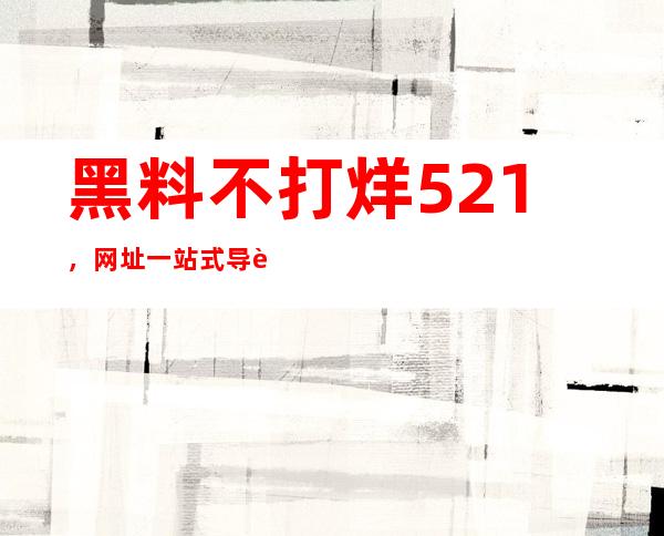 黑料不打烊521，网址一站式导航