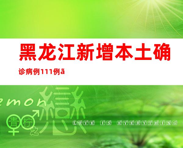 黑龙江新增本土确诊病例111例、本土无症状感染者526例