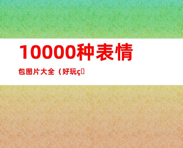 10000种表情包图片大全（好玩的表情包哪里弄的）