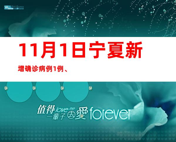 11月1日宁夏新增确诊病例1例、无症状熏染者1例