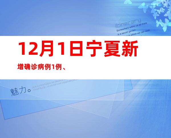 12月1日宁夏新增确诊病例1例、无症状感染者437例