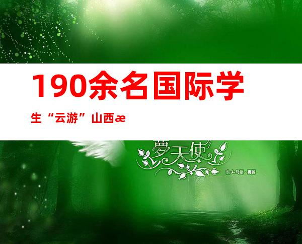 190余名国际学生“云游”山西 感觉传统文化魅力