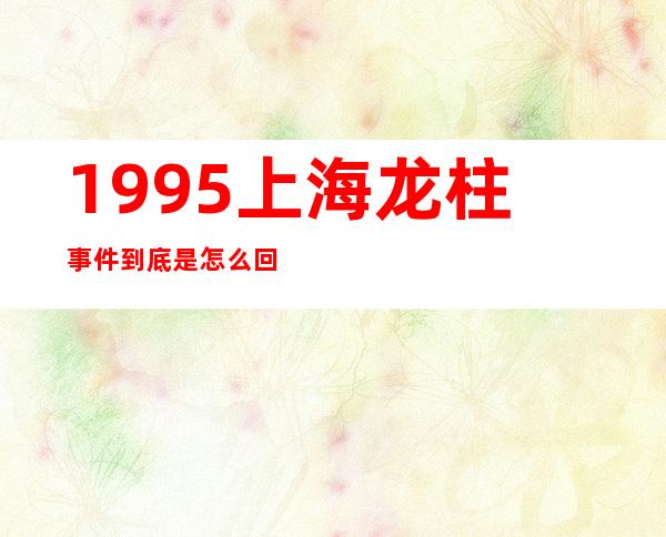 1995上海龙柱事件到底是怎么回事 高僧圆寂打桩出血图片