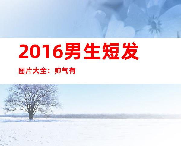 2016男生短发图片大全：帅气有范迷死人的男生短发发型