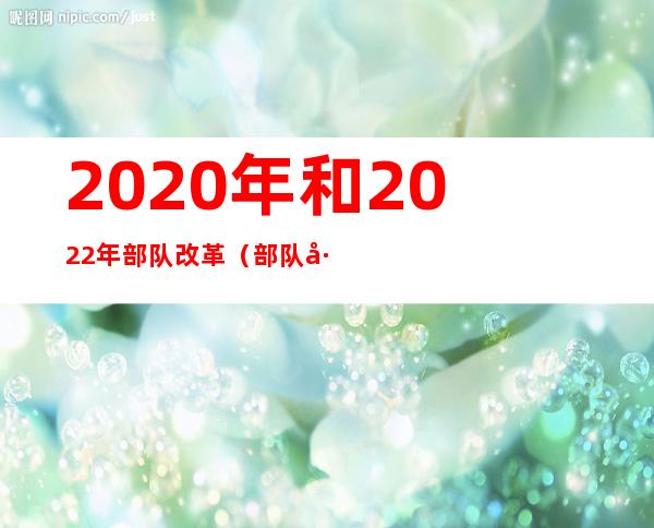 2020年和2022年部队改革（部队工资改革最新消息）