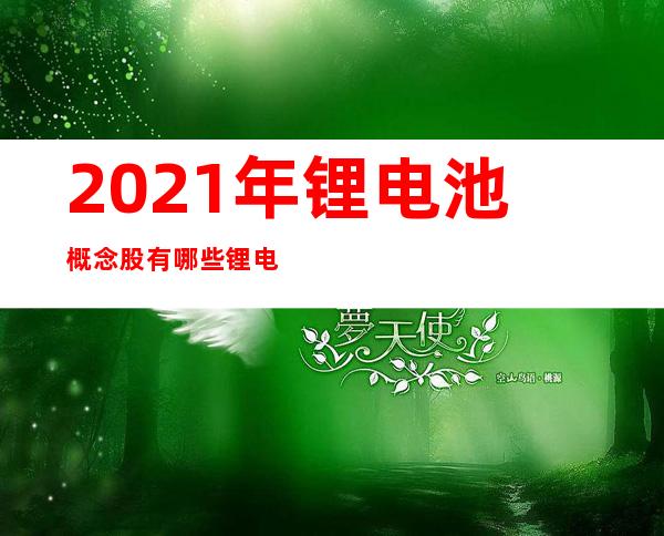 2021年锂电池概念股有哪些?锂电池概念股龙头股票一览