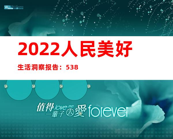 2022人民美好生活洞察报告：53.8%的人比较在意打扮