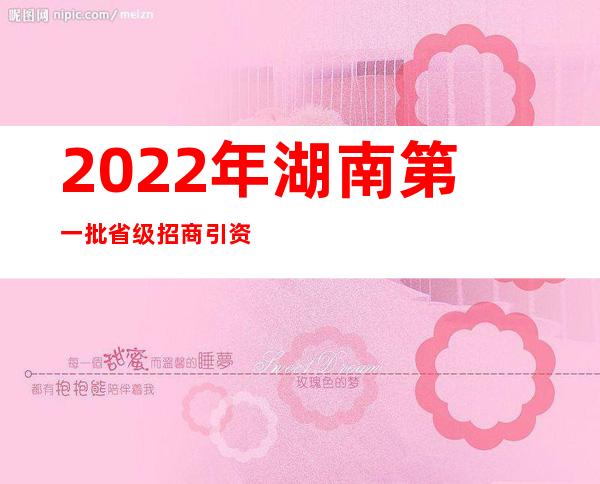 2022年湖南第一批省级招商引资重大项目集中签约——先进制造担主力，湘商回归唱主角