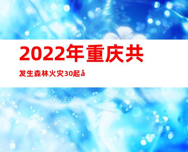 2022年重庆共发生森林火灾30起 受害森林面积3056.7亩