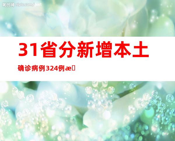 31省分新增本土确诊病例324例 新增本土无症状熏染者1153例