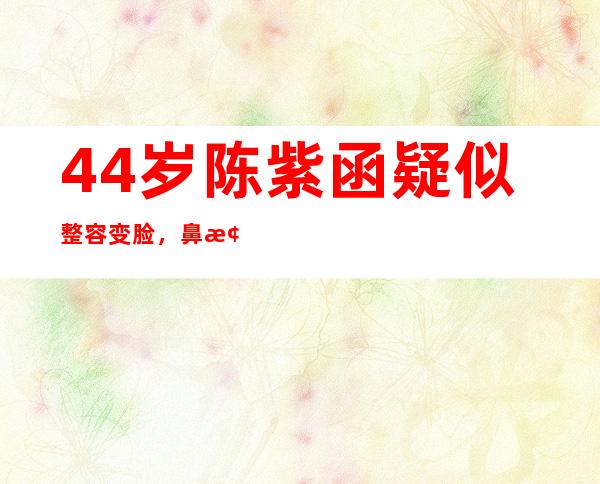 44岁陈紫函疑似整容变脸，鼻梁变高鼻孔外翻，尖下巴成网红同款