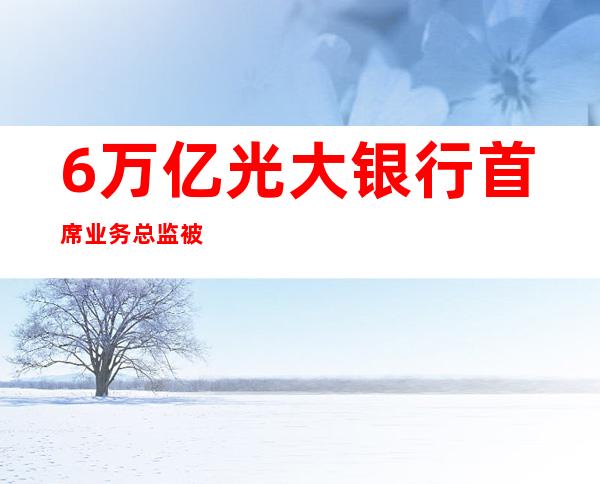 6万亿光大银行首席业务总监被带走！金融反腐持续高压，11月已有多人被查