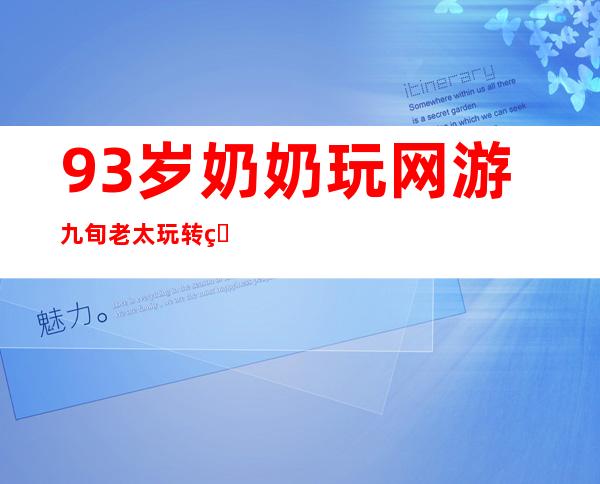 93岁奶奶玩网游 九旬老太玩转电脑网友直呼人老心不老