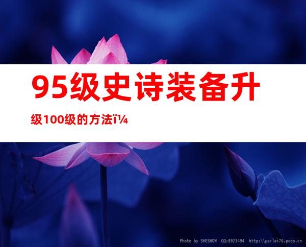 95级史诗装备升级100级的方法（史诗装备升级之后选取属性）