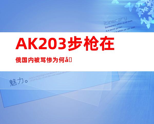 AK203步枪在俄国内被骂惨 为何印度还要进口74万支