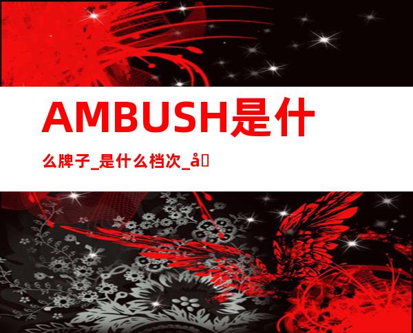 AMBUSH是什么牌子_是什么档次_哪里买？