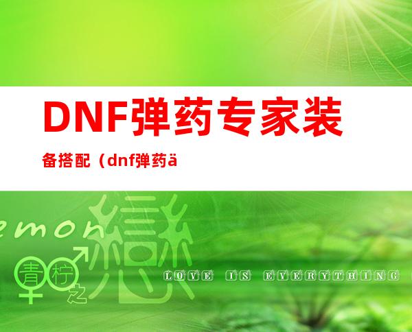 DNF弹药专家装备搭配（dnf弹药专家装备）