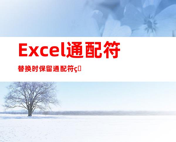 Excel通配符替换时保留通配符的内容（excel通配符在公式中的应用）