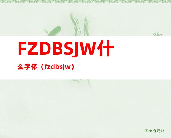 FZDBSJW什么字体（fzdbsjw）