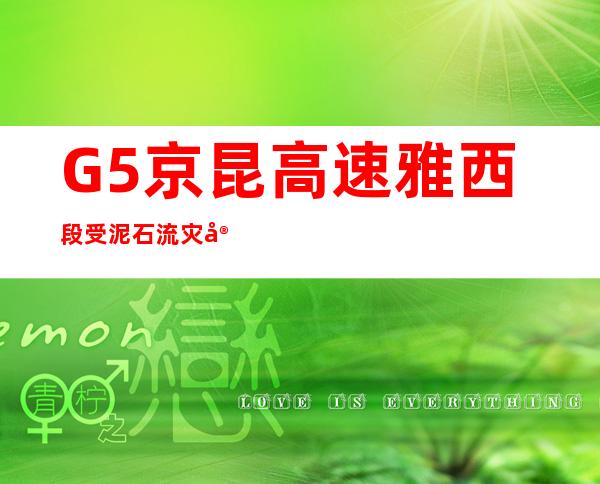 G5京昆高速雅西段受泥石流灾害影响的道路抢通