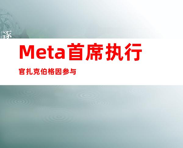 Meta首席执行官扎克伯格因参与数据泄露决策遭起诉