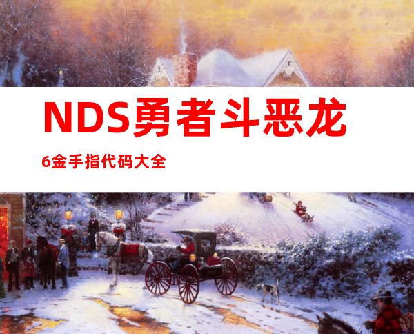 NDS勇者斗恶龙6金手指代码大全(日版+NB汉化版)