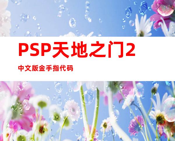 PSP天地之门2中文版金手指代码 - 文档下载,PSP天地之门一周目存档