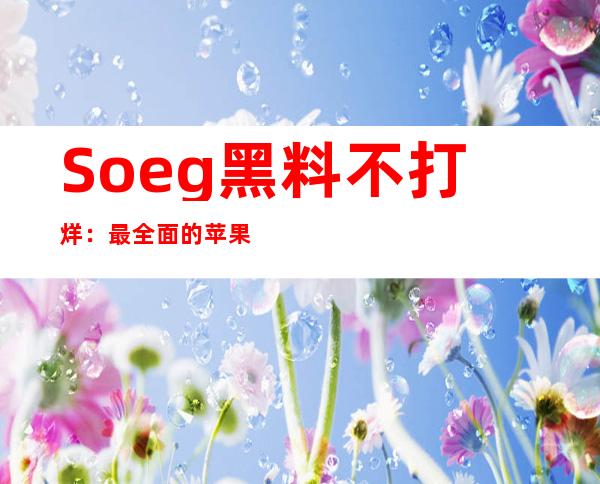 Soeg黑料不打烊：最全面的苹果安卓兼容性解决方案