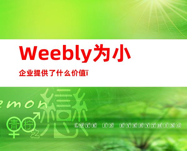 Weebly为小企业提供了什么价值?（Weebly改变电子商务性质）