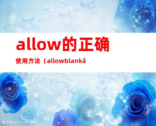 allow的正确使用方法（allowblank动态设置）