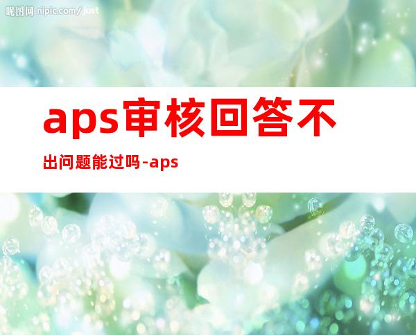 aps审核回答不出问题能过吗-aps审核需要什么材料