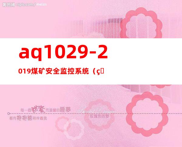 aq1029-2019煤矿安全监控系统（煤矿信息化综合监控系统平台）