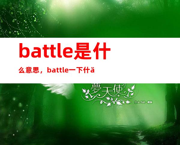 battle是什么意思，battle一下什么梗