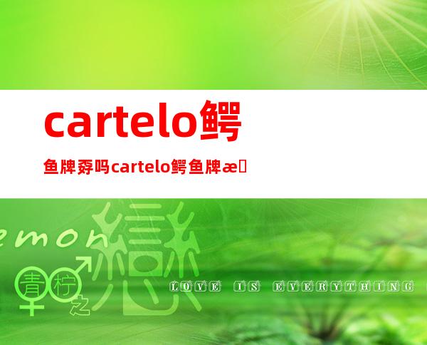 cartelo鳄鱼牌孬吗 cartelo鳄鱼牌是甚么品位的？