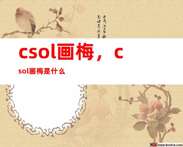 csol画梅，csol画梅是什么