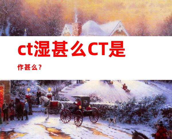 ct湿甚么 CT是作甚么？