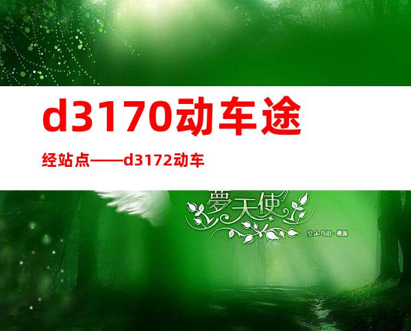 d3170动车途经站点——d3172动车途经站点