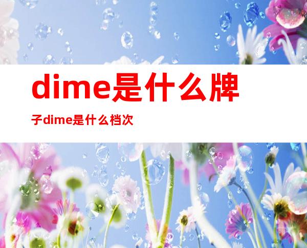 dime是什么牌子 dime是什么档次