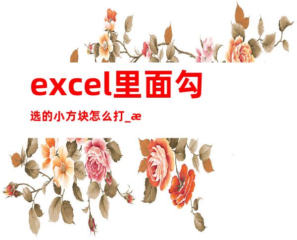 excel里面勾选的小方块怎么打_方块里的对勾怎么打出来