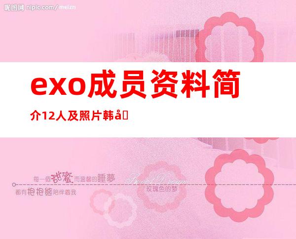 exo成员资料简介12人及照片 韩国男团为什么解散了