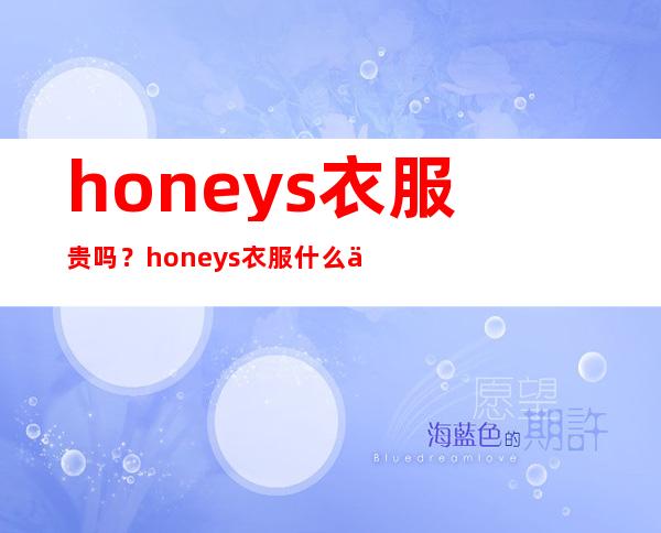 honeys衣服贵吗？honeys衣服什么价位？