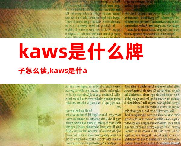 kaws是什么牌子怎么读,kaws是什么牌子芝麻街