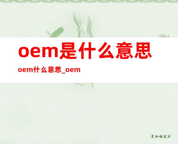 oem是什么意思  oem什么意思 _oem