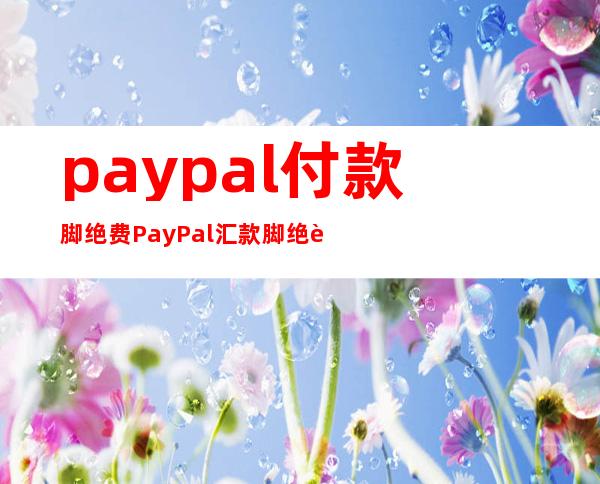 paypal付款脚绝费 PayPal 汇款脚绝费？