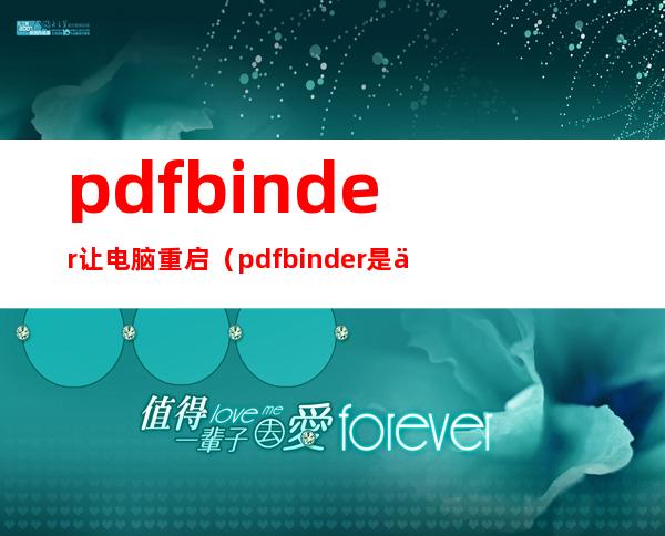 pdfbinder让电脑重启（pdfbinder是什么软件）